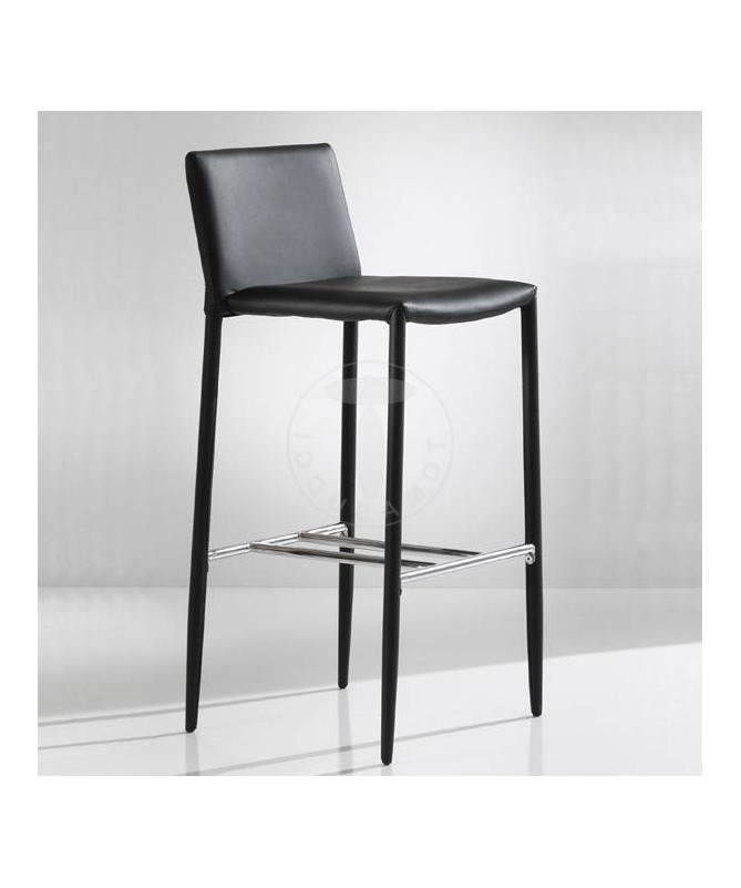 Sgabello in pelle ecologica Lion - set da 2 nero