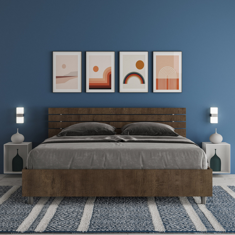 Letto Matrimoniale 160x190 cm testata inclinata con doghe Ankel