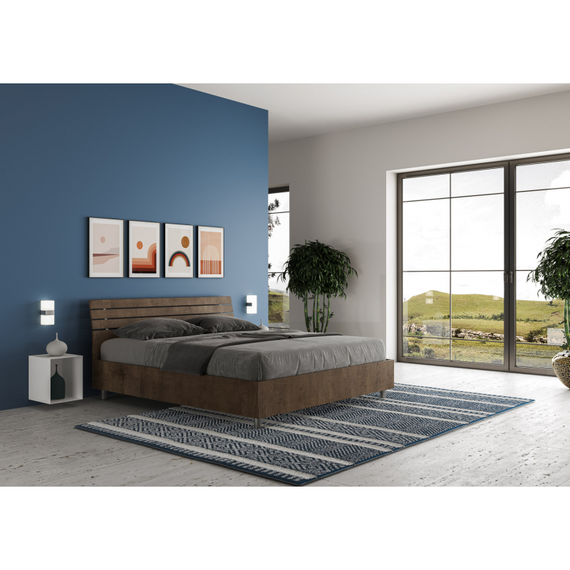 Letto Matrimoniale 160x190 cm testata inclinata con doghe Ankel