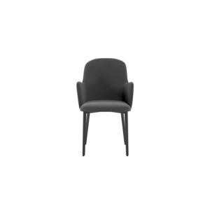 Zoom Set di 4 Sedie rivestita in tessuto easy-clean Gambe in metallo verniciato Nero Sophia 53.5cm X 62.5cm H 80cm Stones