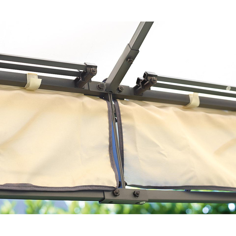 Gazebo quadrato 3x3 m ferro epoxy antracite resistente elegante