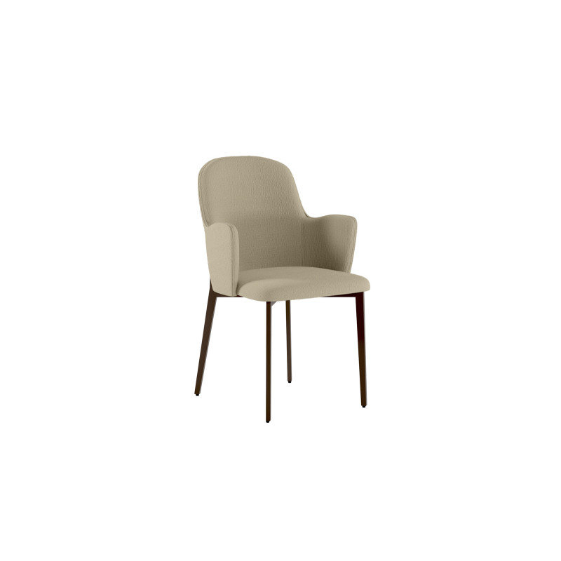 Set di 4 Sedie rivestita in tessuto easy-clean Gambe in metallo verniciato Bronzo Sophia 53.5cm X 62.5cm H 80cm Stones