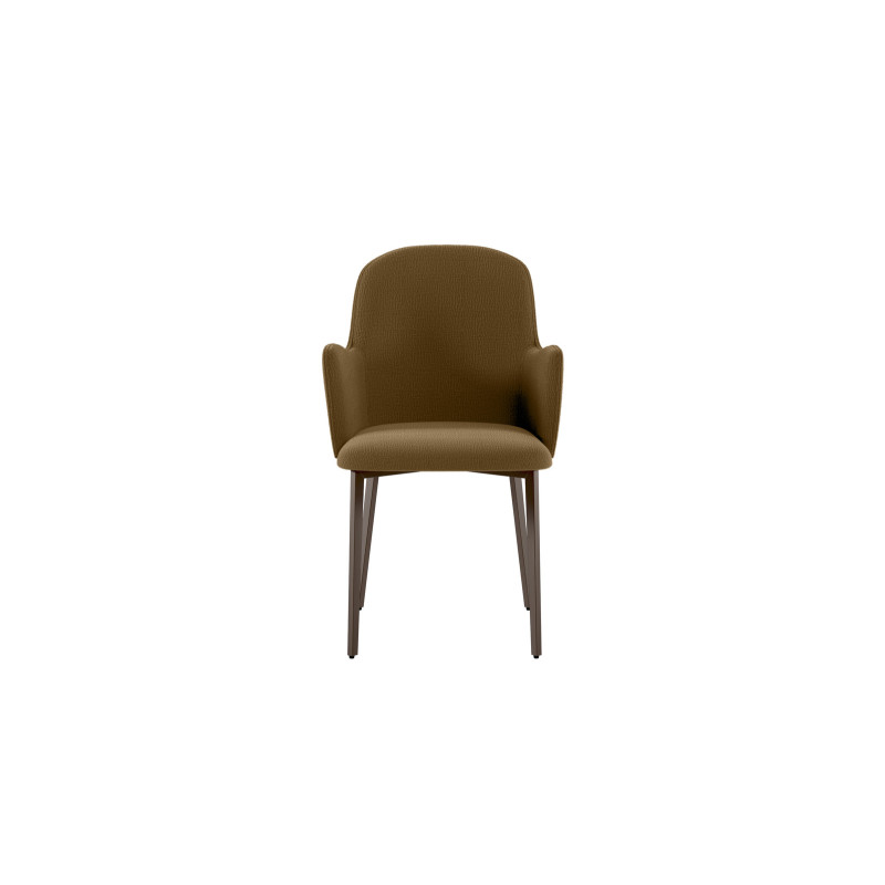 Set di 4 Sedie rivestita in tessuto easy-clean Gambe in metallo verniciato Bronzo Sophia 53.5cm X 62.5cm H 80cm Stones