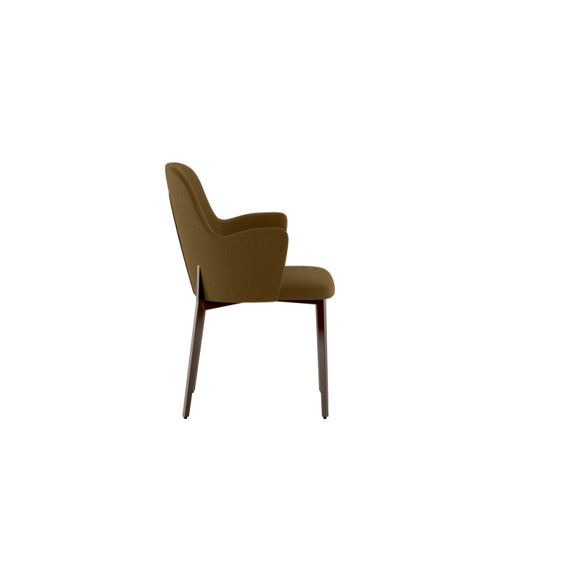 Set di 4 Sedie rivestita in tessuto easy-clean Gambe in metallo verniciato Bronzo Sophia 53.5cm X 62.5cm H 80cm Stones