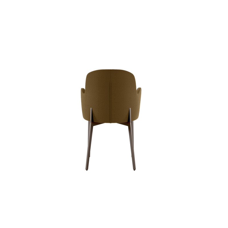 Set di 4 Sedie rivestita in tessuto easy-clean Gambe in metallo verniciato Bronzo Sophia 53.5cm X 62.5cm H 80cm Stones