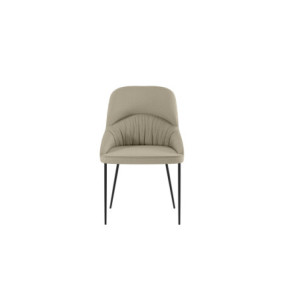 Zoom Set di 4 Sedie rivestita in tessuto easy-clean Gambe in metallo verniciato Nero Ginevra 54cm X 63cm H 89cm Stones