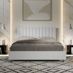 Zoom Letto Matrimoniale 160x190 cm struttura bianco frassino testata Kaia
