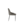 Set di 4 Sedie rivestita in tessuto easy-clean Gambe in metallo verniciato Nero Ginevra 54cm X 63cm H 89cm Stones