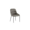 Set di 4 Sedie rivestita in tessuto easy-clean Gambe in metallo verniciato Nero Ginevra 54cm X 63cm H 89cm Stones