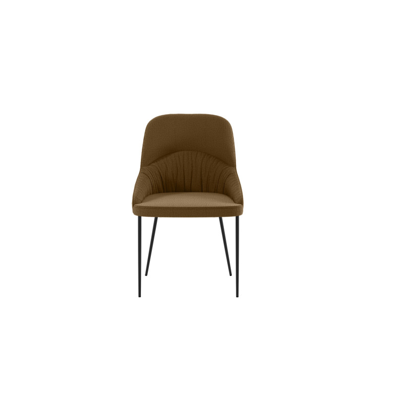 Set di 4 Sedie rivestita in tessuto easy-clean Gambe in metallo verniciato Nero Ginevra 54cm X 63cm H 89cm Stones
