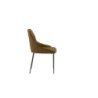 Set di 4 Sedie rivestita in tessuto easy-clean Gambe in metallo verniciato Nero Ginevra 54cm X 63cm H 89cm Stones