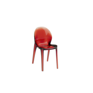 Zoom Set di 4 Sedie con gambe e seduta in policarbonato colore Rosso Ruby 42.5cm X 53cm H 82.5cm Stones