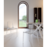 Set di 4 Sedie con gambe e seduta in policarbonato Trasparente Agatha 46.5cm X 54cm H 82cm Stones