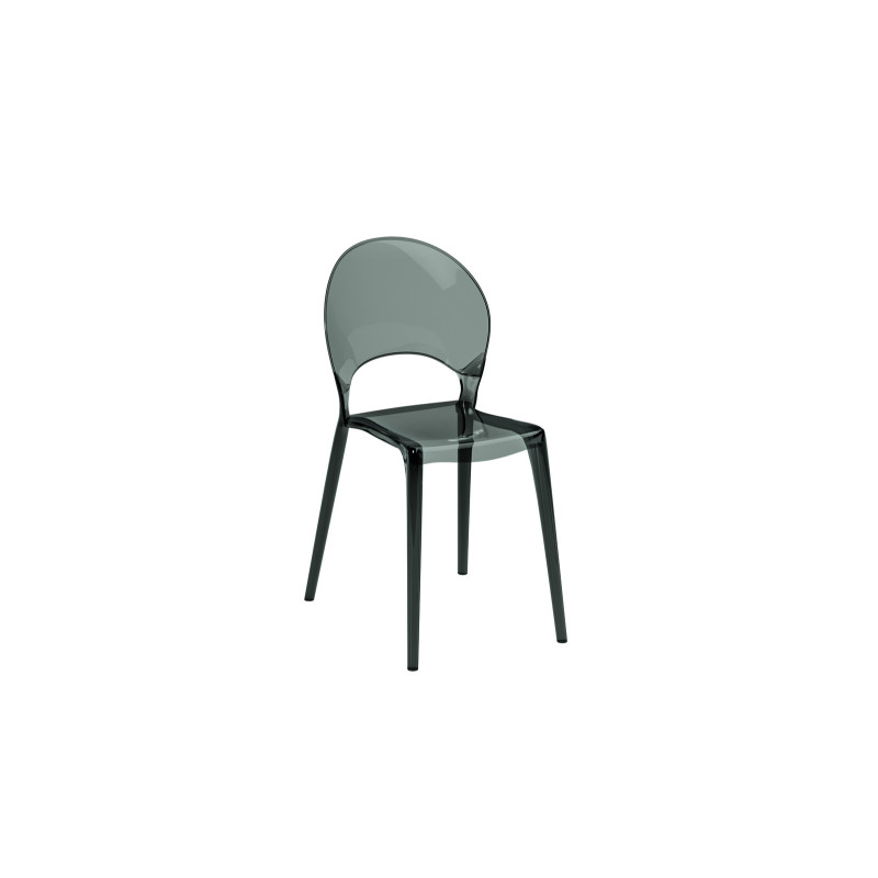 Set di 4 Sedie con gambe e seduta in policarbonato Grigio Pearl 49.5cm X 53cm H 84cm Stones