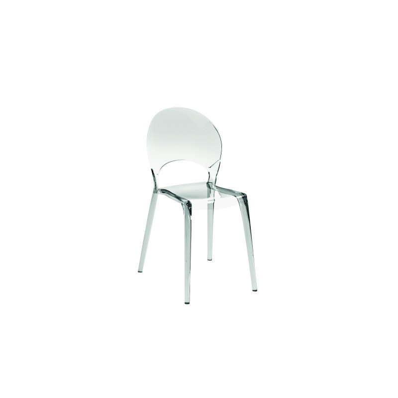 Sedia con gambe e seduta in policarbonato Trasparente Pearl 49.5cm X 53cm H 84cm Stones