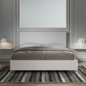 Zoom Letto Matrimoniale 160x190 cm struttura bianco frassino testata Level