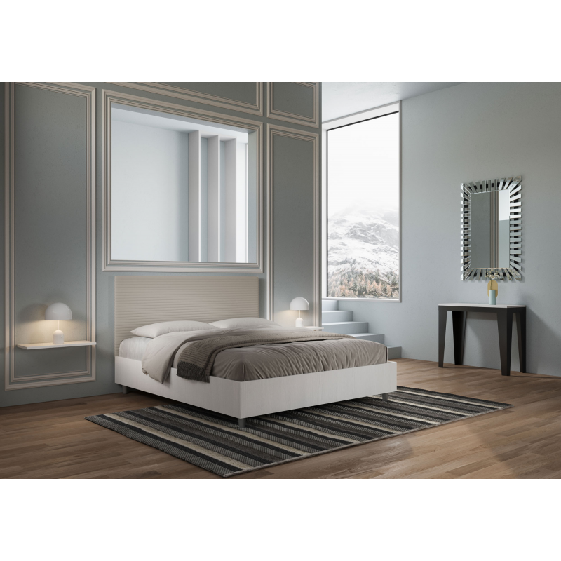 Letto Matrimoniale 160x190 cm struttura bianco frassino testata Level