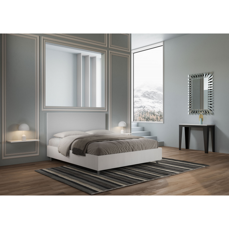 Letto Matrimoniale 160x190 cm struttura bianco frassino testata Level