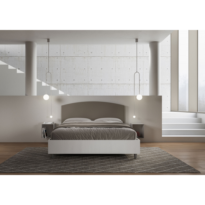 Letto Matrimoniale 160x190 cm struttura bianco frassino testata Antilia