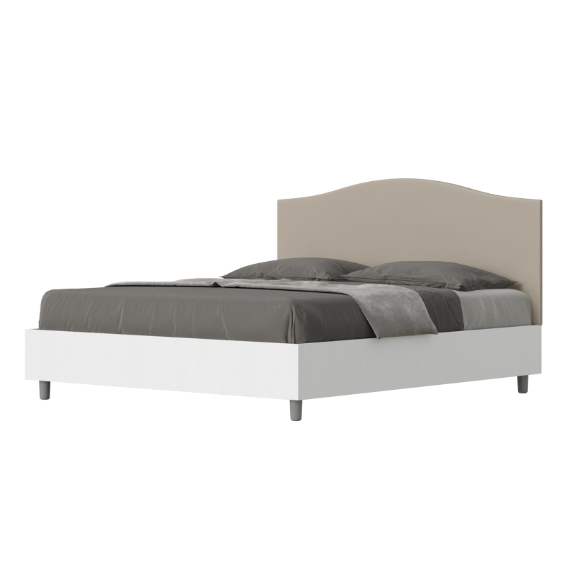 Letto Matrimoniale 160x190 cm struttura bianco frassino testata Grace