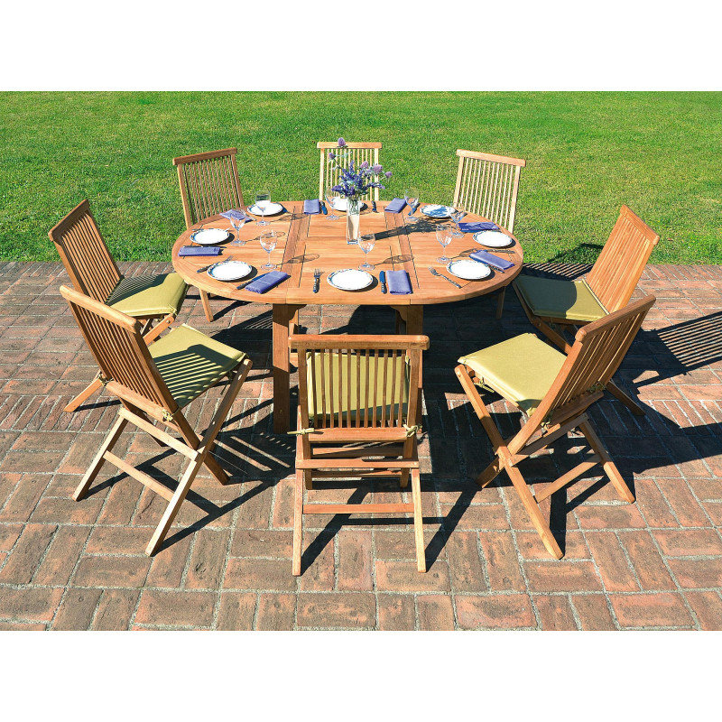 Tavolo Moia Capraia tondo estensibile legno teak 170cm giardino