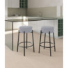 Set di 2 Sgabelli rivestito in tessuto Gambe metallo verniciato Syd 41cm X 41cm H 67cm Stones
