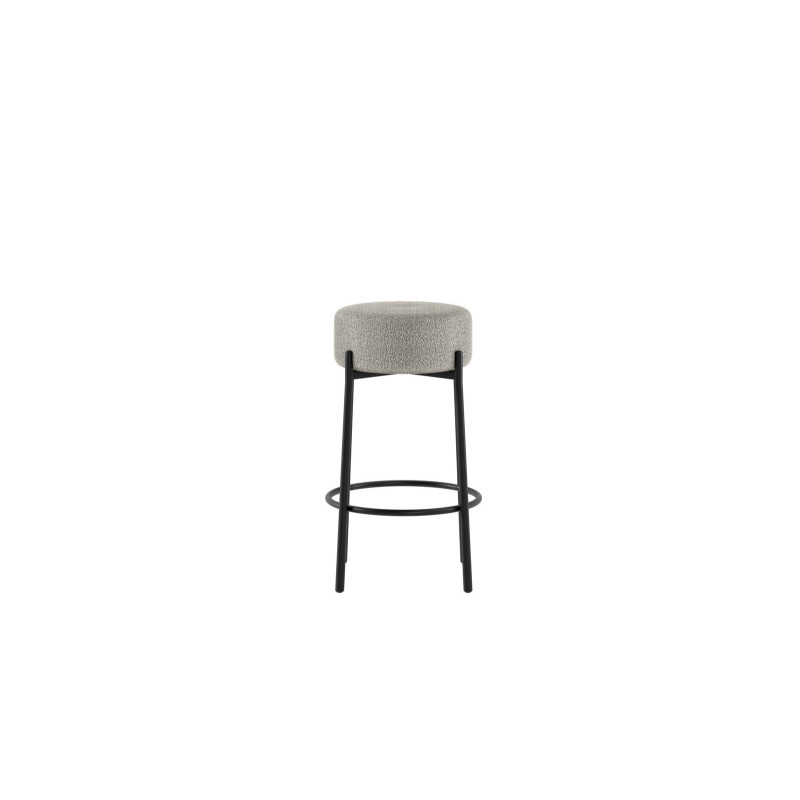 Set di 2 Sgabelli rivestito in tessuto Gambe metallo verniciato Syd 41cm X 41cm H 67cm Stones