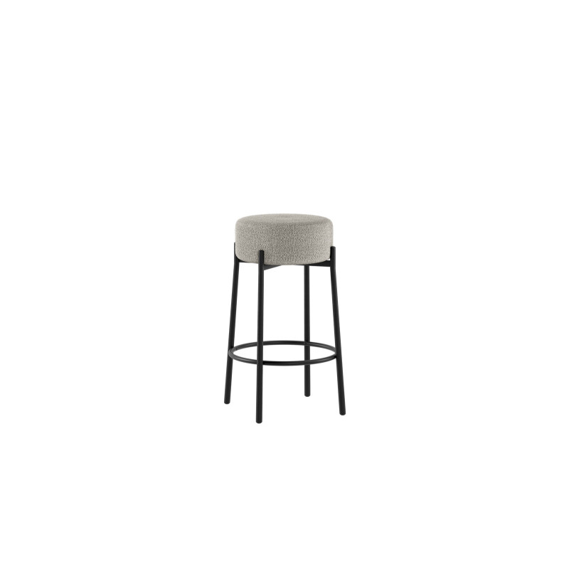 Set di 2 Sgabelli rivestito in tessuto Gambe metallo verniciato Syd 41cm X 41cm H 67cm Stones