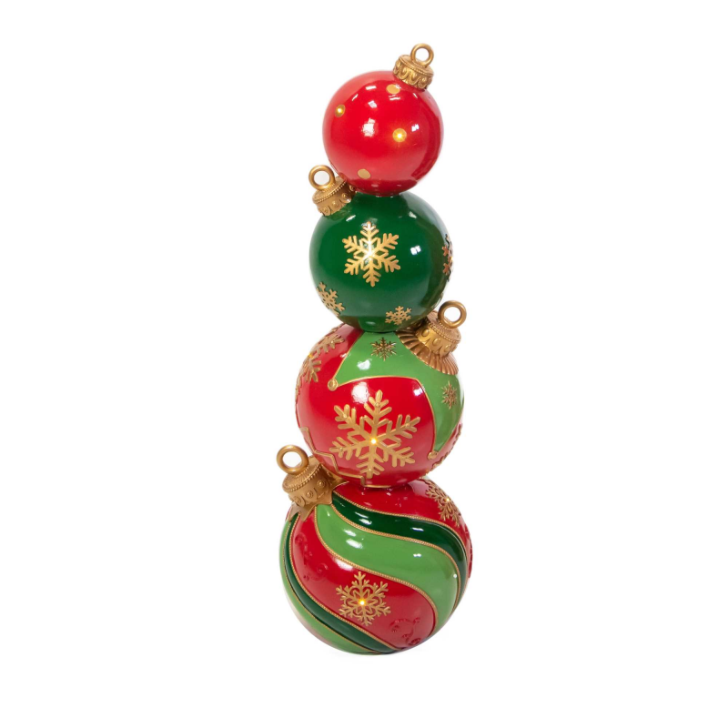 Sfera resina torre con led verde e rosso cm ø29,5h90