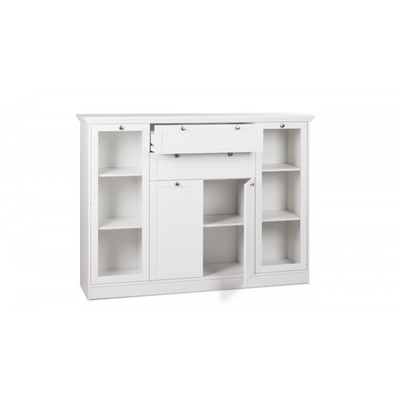 Credenza Landwood 53 bianca con vetrina