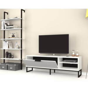 Zoom Parete attrezzata porta tv e libreria Way bianca