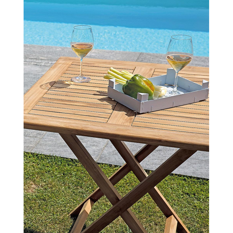Tavolo Vulcano quadrato Moia legno teak 80cm esterno resistente