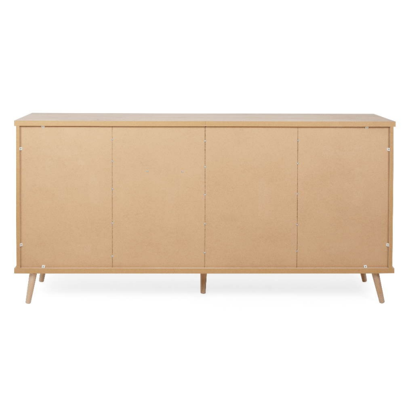 Credenza Epik 52 rovere antracite grigio 3 ante 2 cassetti 180x40x88,3