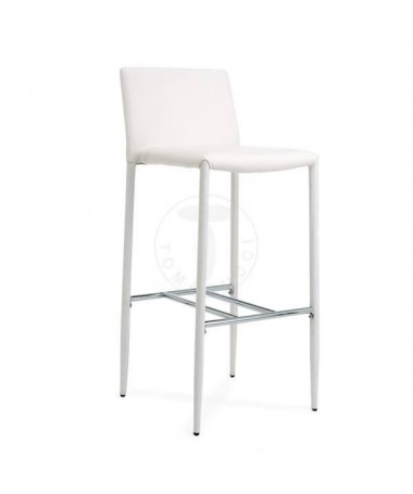 Sgabello in pelle ecologica Lion - set da 2 bianco
