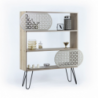 Libreria 3 ripiani Illia rovere nero 94x25x117