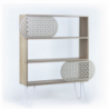 Libreria 3 ripiani Illia rovere nero 94x25x117
