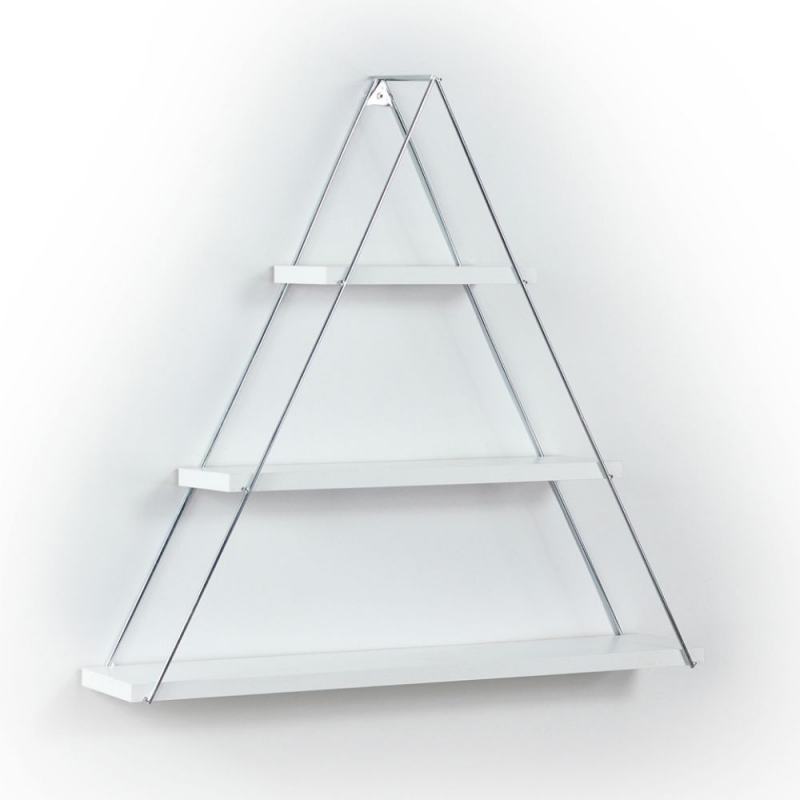 Mensola triangolare 3 ripiani Moset bianco MT191003