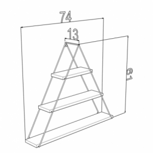 Zoom Mensola triangolare Moset 3 ripiani rovere MT1910051
