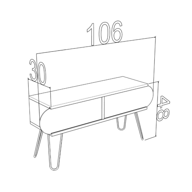 Porta TV Illia rovere 106x30x48H MT190122