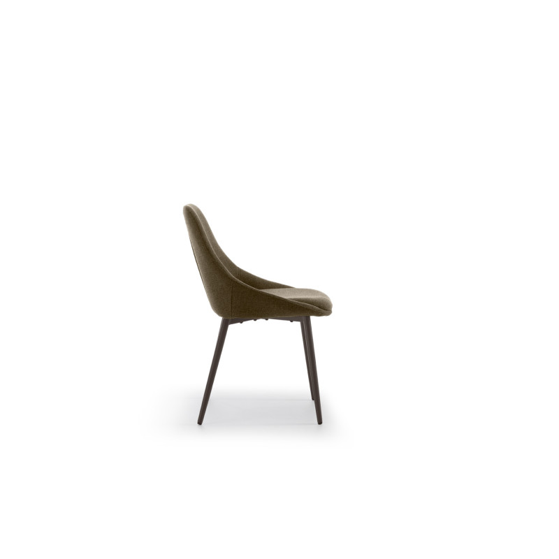 Set di 4 Sedie in tessuto easy-clean Gambe in metallo verniciato Kira 51cm X 59cm H 85cm Stones