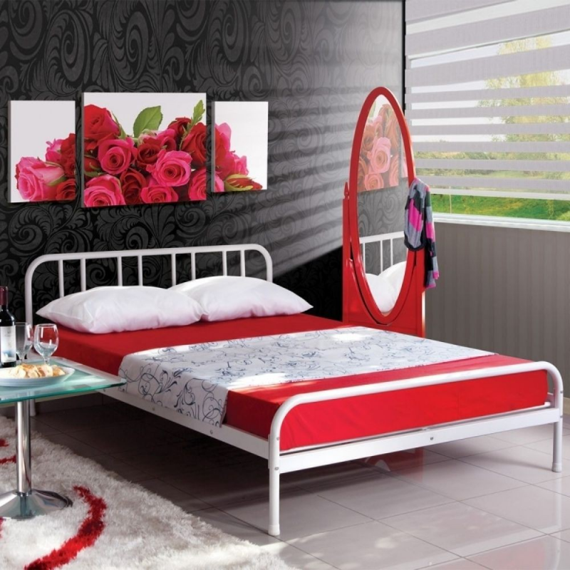Letto matrimoniale Genoa in metallo bianco