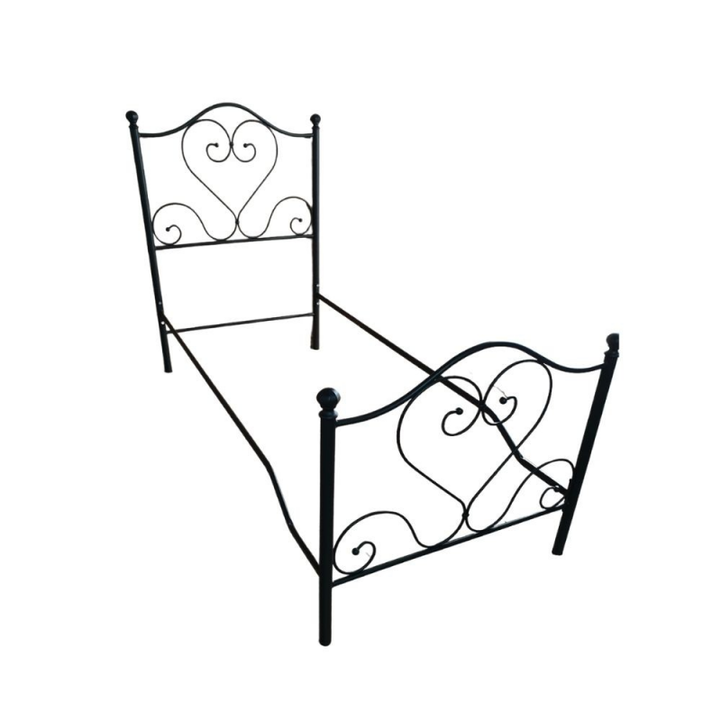 Letto matrimoniale Papavero ferro battuto nero oro