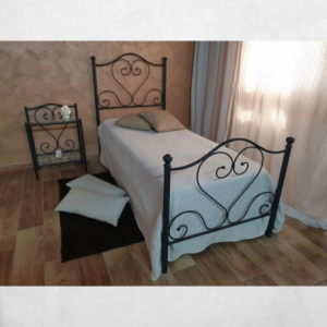 Zoom Letto singolo Papavero ferro battuto nero oro