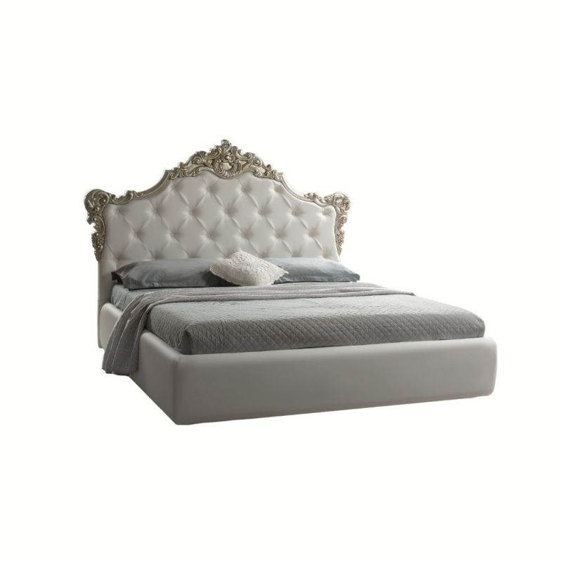 Letto matrimoniale Savoia bianco con contenitore