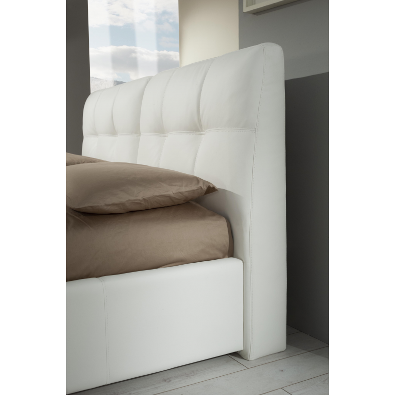 Letto matrimoniale con contenitore Melia bianco