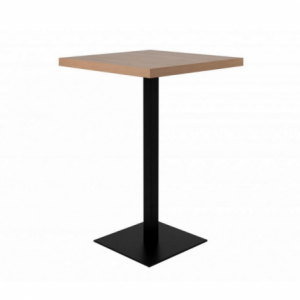 Zoom Tavolo alto Quadrato 70x70x105 h cm piano rovere e base nera