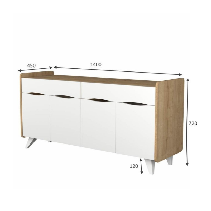 Madia Sila cemento 140x45x72H cm.