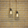 Lampada a sospensione Halat ASZ0549 in metallo nero e corda