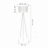 Lampada da terra Rodi ASZ1233 treppiede legno e paralume tessuto bianco