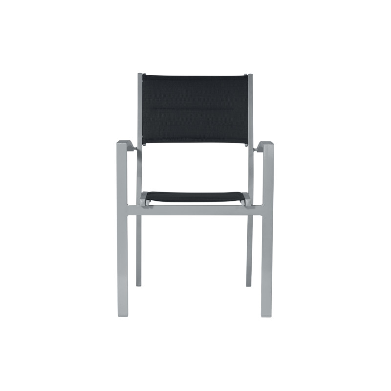 Set 2 Sedie Amalfi Moia alluminio textilene nero esterno
